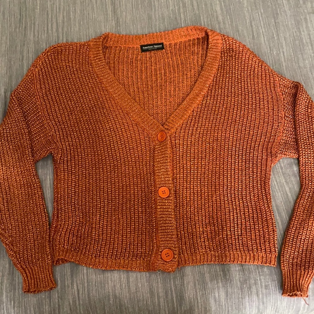 Orange and gold American Apparel knit sweater